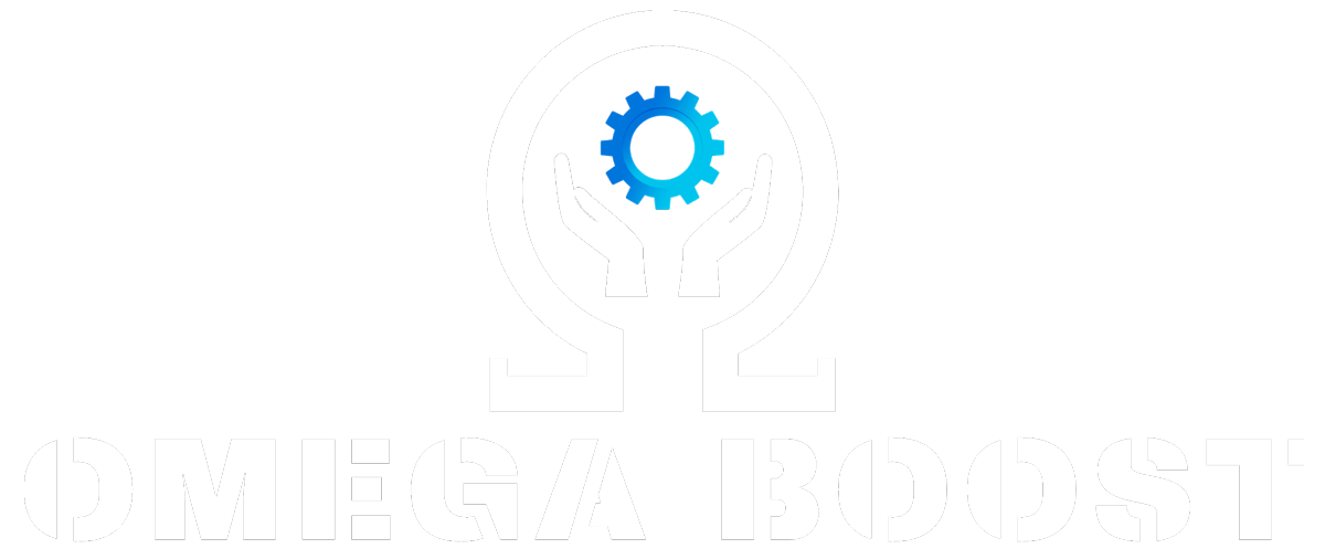 Logo Omega boost blanc